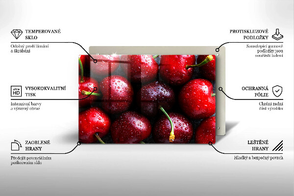 Zaščitna steklena plošča za štedilnik Češnje od blizu