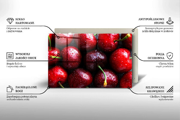 Zaščitna steklena plošča za štedilnik Češnje od blizu