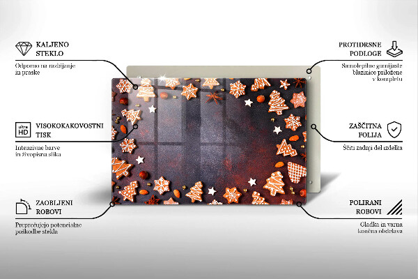 Zaščitna steklena plošča za štedilnik Medenjakov božič