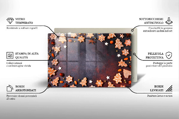 Zaščitna steklena plošča za štedilnik Medenjakov božič