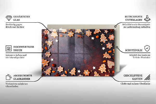 Zaščitna steklena plošča za štedilnik Medenjakov božič