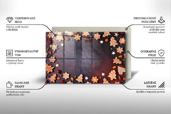 Zaščitna steklena plošča za štedilnik Medenjakov božič