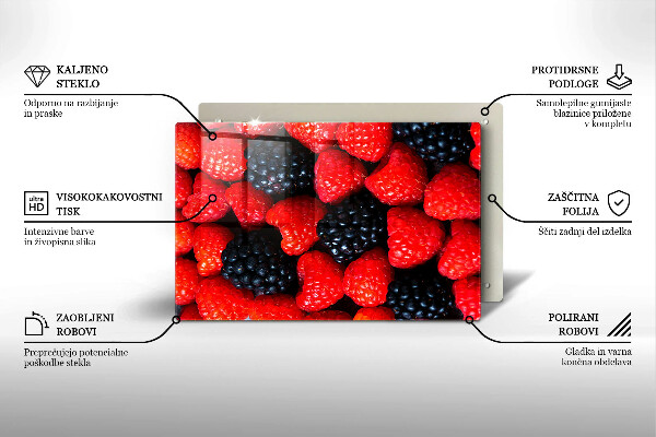 Zaščitna steklena plošča za štedilnik Maline in robide