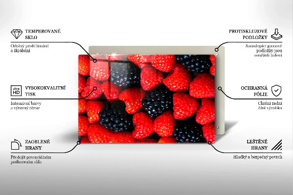 Zaščitna steklena plošča za štedilnik Maline in robide