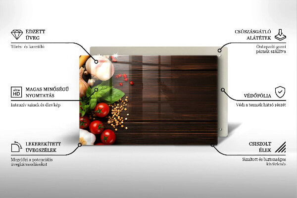 Zaščitna steklena plošča za štedilnik Zelenjava na mizi