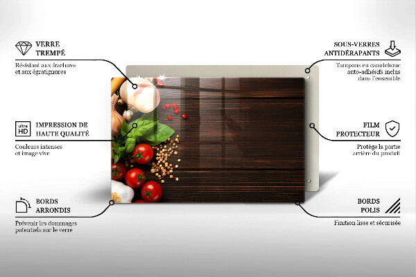 Zaščitna steklena plošča za štedilnik Zelenjava na mizi