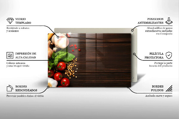 Zaščitna steklena plošča za štedilnik Zelenjava na mizi