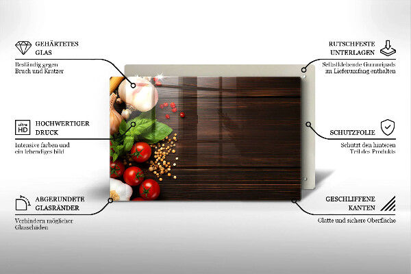 Zaščitna steklena plošča za štedilnik Zelenjava na mizi