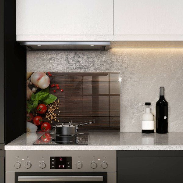 Zaščitna steklena plošča za štedilnik Zelenjava na mizi