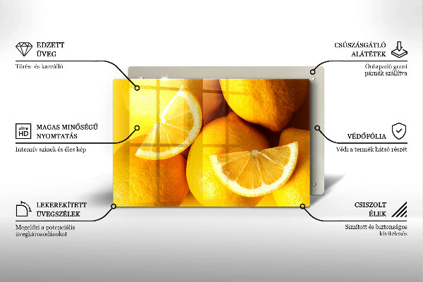 Zaščitna steklena plošča za štedilnik Sočne limone