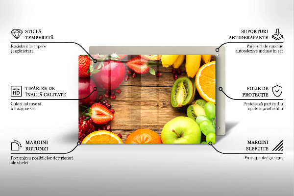Zaščitna steklena plošča za štedilnik Sveže sadje