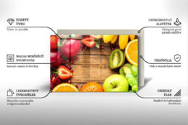 Zaščitna steklena plošča za štedilnik Sveže sadje