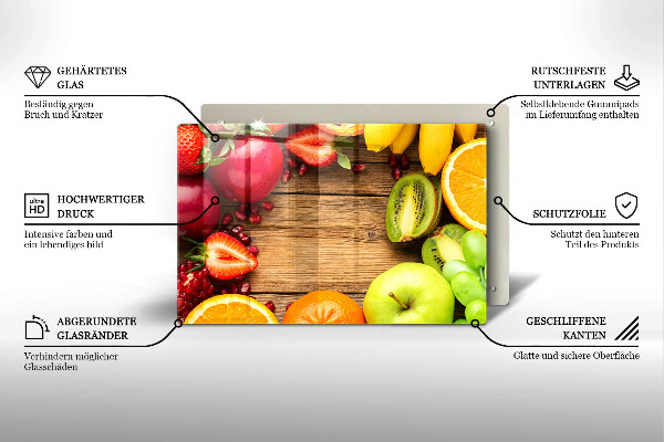 Zaščitna steklena plošča za štedilnik Sveže sadje