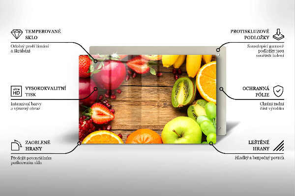 Zaščitna steklena plošča za štedilnik Sveže sadje