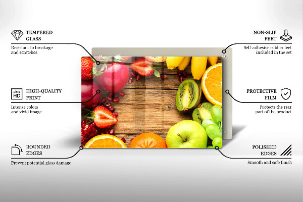 Zaščitna steklena plošča za štedilnik Sveže sadje