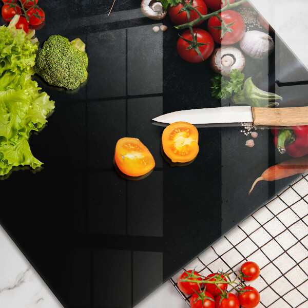 Zaščitna steklena plošča za štedilnik Pisana zelenjava