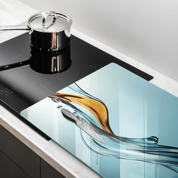 Zaščitna steklena plošča za štedilnik Voda na modrem ozadju