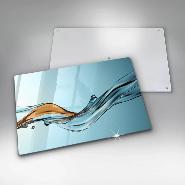 Zaščitna steklena plošča za štedilnik Voda na modrem ozadju