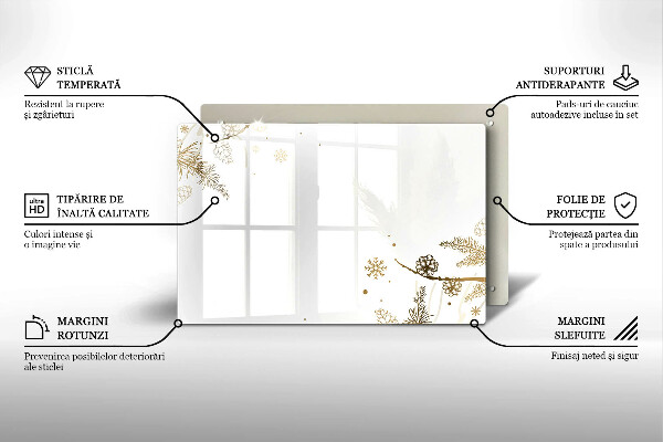 Zaščitna steklena plošča za štedilnik Zimski okraski