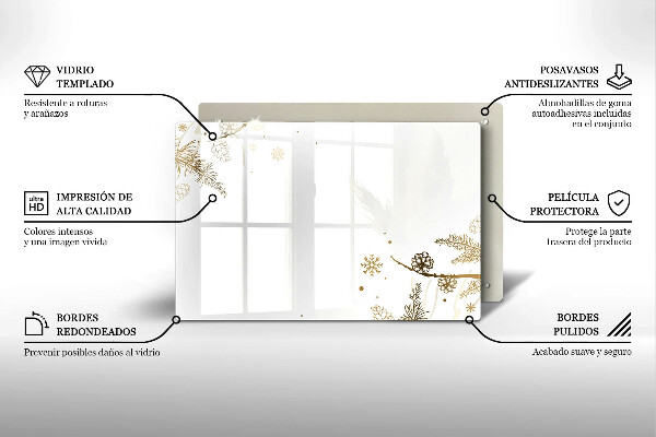 Zaščitna steklena plošča za štedilnik Zimski okraski