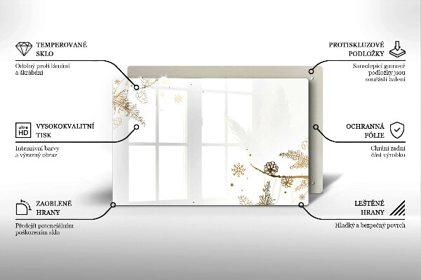 Zaščitna steklena plošča za štedilnik Zimski okraski