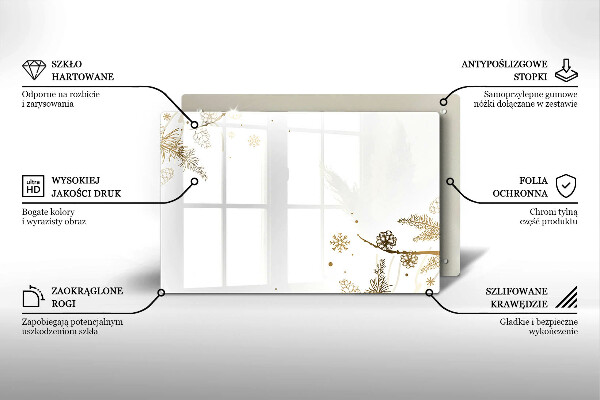 Zaščitna steklena plošča za štedilnik Zimski okraski