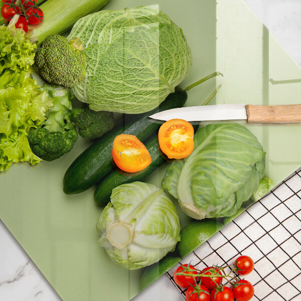 Zaščitna steklena plošča za štedilnik Zeleno sadje in zelenjava