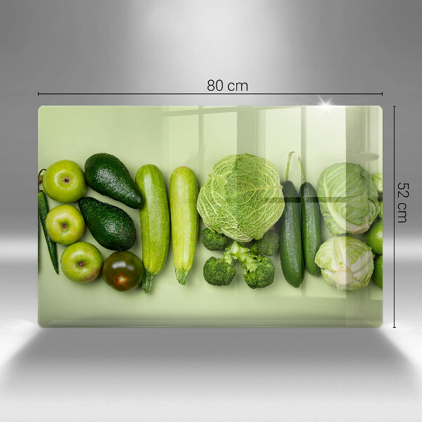 Zaščitna steklena plošča za štedilnik Zeleno sadje in zelenjava