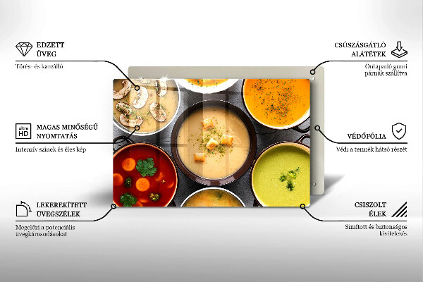 Zaščitna steklena plošča za štedilnik Pisane juhe