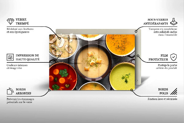 Zaščitna steklena plošča za štedilnik Pisane juhe