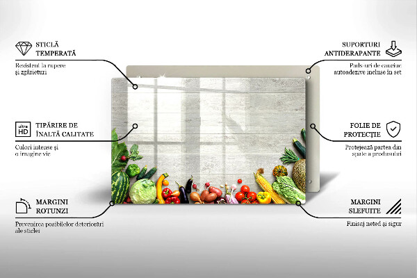 Zaščitna plošča za štedilnik Zelenjava na platnicah