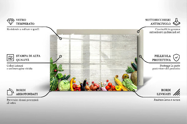 Zaščitna plošča za štedilnik Zelenjava na platnicah
