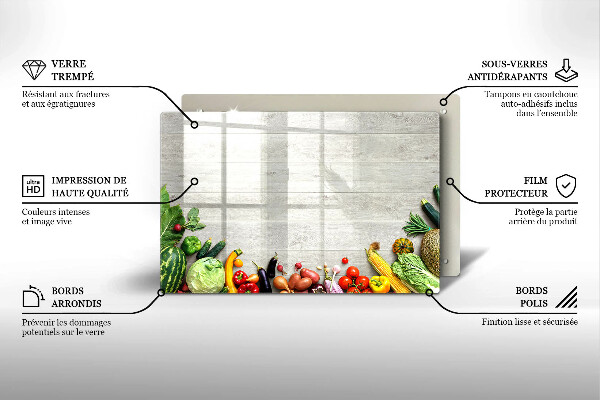 Zaščitna plošča za štedilnik Zelenjava na platnicah
