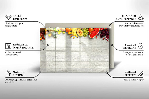 Zaščitna plošča za štedilnik Sadje na platnicah