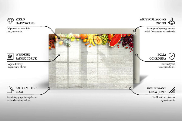 Zaščitna plošča za štedilnik Sadje na platnicah