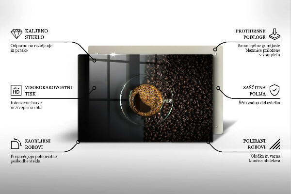 Zaščitna plošča za štedilnik Kava in fižol