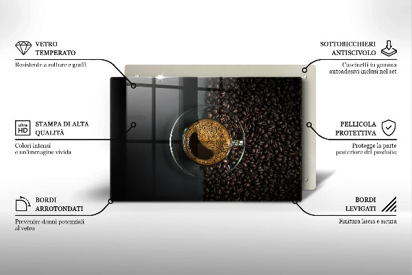 Zaščitna plošča za štedilnik Kava in fižol