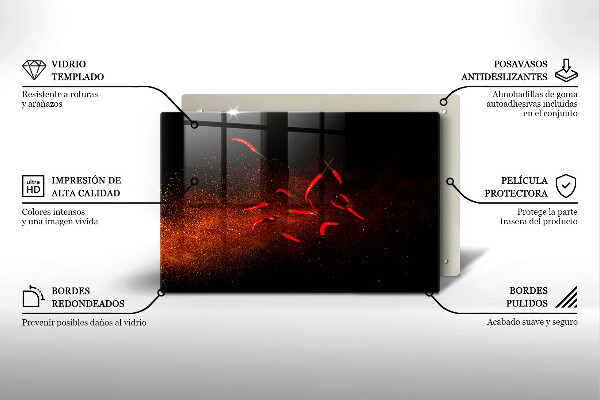 Zaščitna plošča za štedilnik Pekoče čili paprike