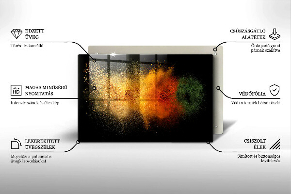 Stenska zaščitna plošča za štedilnik Pisane začimbe