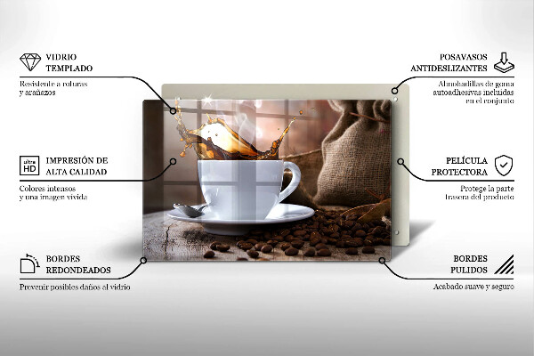 Zaščitna plošča za štedilnik Skodelica in kavna zrna