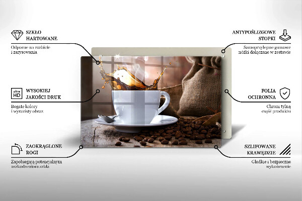 Zaščitna plošča za štedilnik Skodelica in kavna zrna