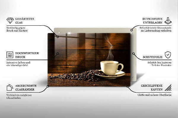 Zaščitna plošča za štedilnik Lesena skodelica za kavo