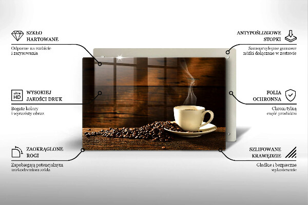 Zaščitna plošča za štedilnik Lesena skodelica za kavo