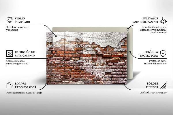 Zaščitna plošča za štedilnik Stara opečna in betonska stena