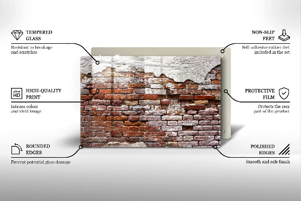 Zaščitna plošča za štedilnik Stara opečna in betonska stena
