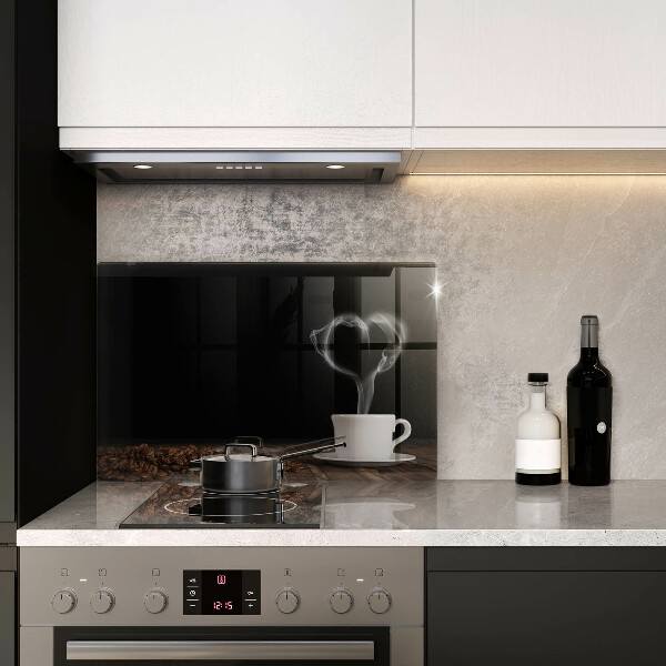 Zaščitna plošča za štedilnik Kavna skodelica srce