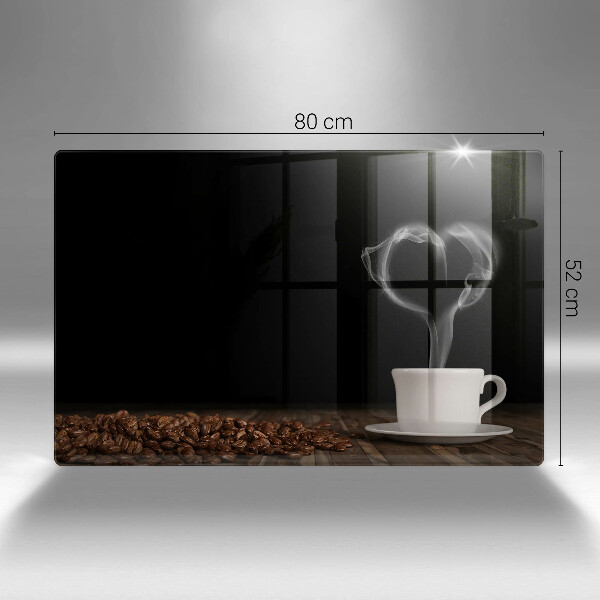 Zaščitna plošča za štedilnik Kavna skodelica srce