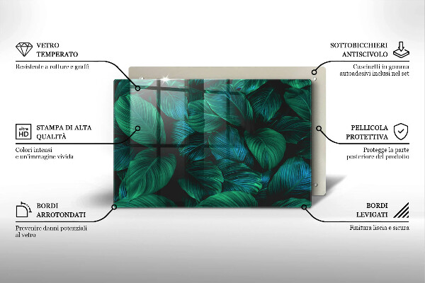 Zaščitna plošča za štedilnik Listi džungle