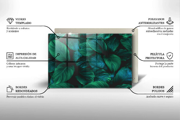 Zaščitna plošča za štedilnik Listi džungle