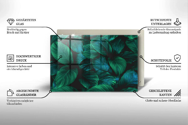 Zaščitna plošča za štedilnik Listi džungle